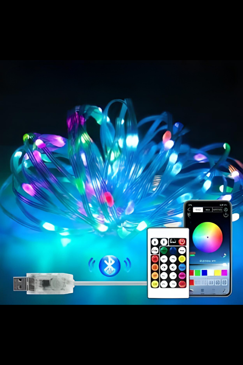 5V Akıllı Peri Led Işık Bluetooth Kontrollü Dekoratif Led Işık Su Geçirmez 10M Yılbaşı Süsü