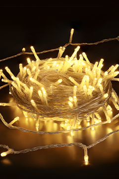 100 Ledli Fişli Led Işık Sabit Yanar Eklemeli Dekoratif Lamba 10M Gün Işığı Yılbaşı Çam Ağacı Ev Süsleme