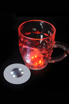 Yuvarlak Beyaz Led Işıklı Bardak Altlığı Düğün Parti Bardak Altlığı Şişe Vazo Altı Aydınlatma Dekoratif Led Işık