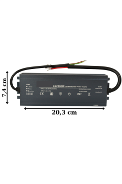 24 Volt 12,5 Amper 300 Watt Dış Cephe Led Adaptör IP67 Su Geçirmez