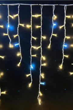 2M Saçak Led 144 Ledli 16 Saçaklı Eklenebilir IP65 Dış Mekan Gün Işığı Beyaz Flaşlı Led Işık Yılbaşı Süsü Ev Süsleme