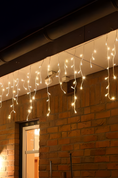 2 Metre Saçak Led 144 Ledli 16 Saçaklı Eklenebilir IP65 Dış Mekan Gün Işığı Led Işık Yılbaşı Süsü Ev Süsleme