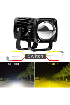 Motosiklet Sis Farı 12-85V Çift Renk Beyaz-Sarı IP67 Araç Off Road 4x4 SUV ATV Tekne Scooter Farı 2 Ad.