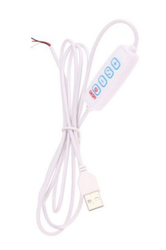 100 cm 2 Amper Çift Renk Açık Uçlu Dim Edilebilir USB Kablo On/Off Switch'li Dimmer'li USB Erkek Kablo